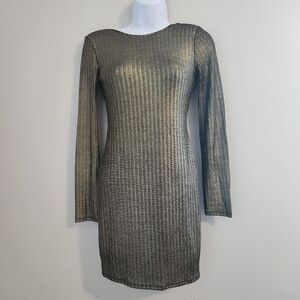 Metallic Long Sleeve Dress